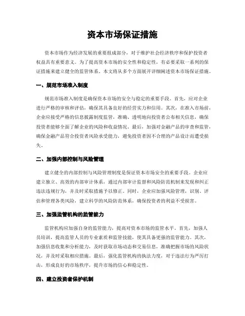 资本市场保证措施