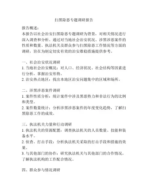 扫黑除恶专题调研报告