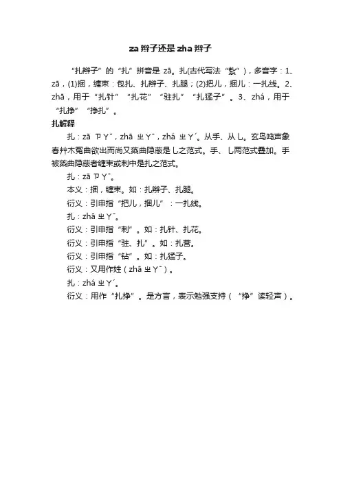 za辫子还是zha辫子