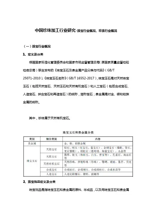 中国珍珠加工行业研究-珠宝行业概况、珍珠行业概况