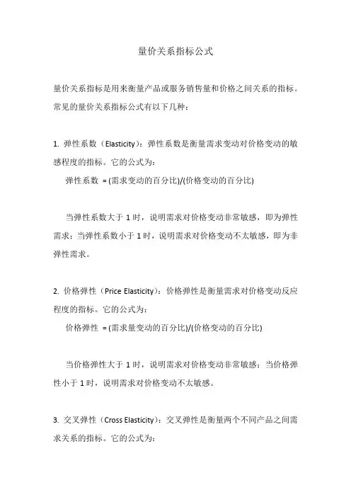 量价关系指标公式