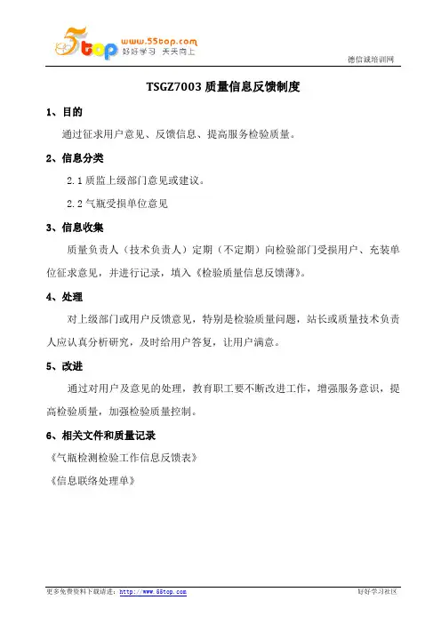 TSGZ7003质量信息反馈制度
