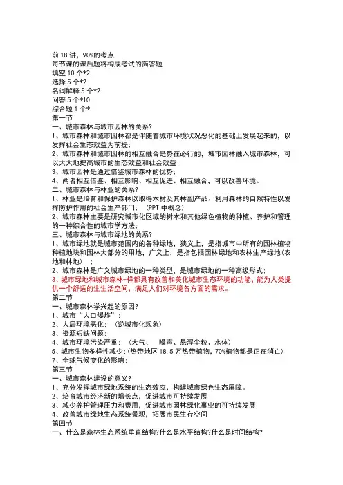 城市森林学重点(1)