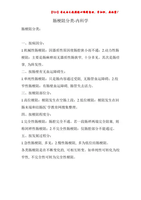 肠梗阻分类-内科学