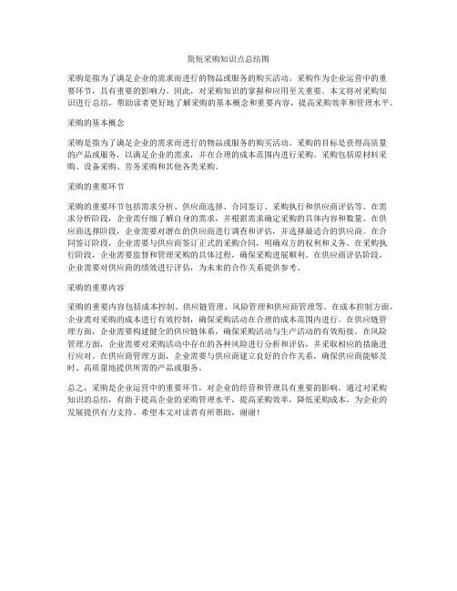 简短采购知识点总结图