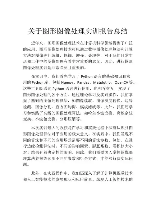 关于图形图像处理实训报告总结