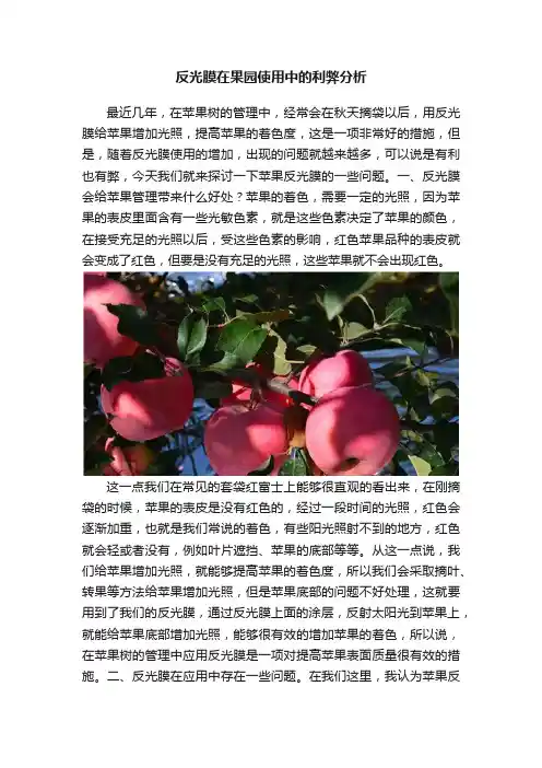 反光膜在果园使用中的利弊分析