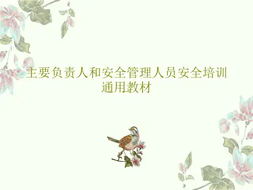 主要负责人和安全管理人员安全培训通用教材共37页