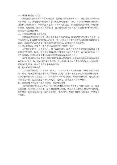 大宇公司案例分析启示部分