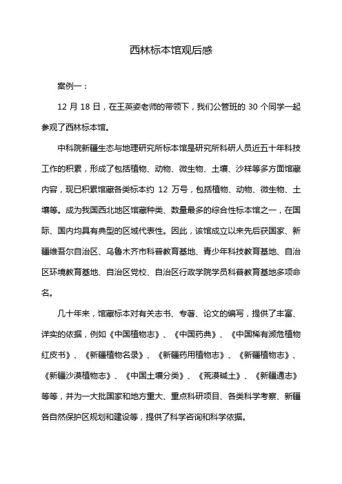 西林标本馆观后感