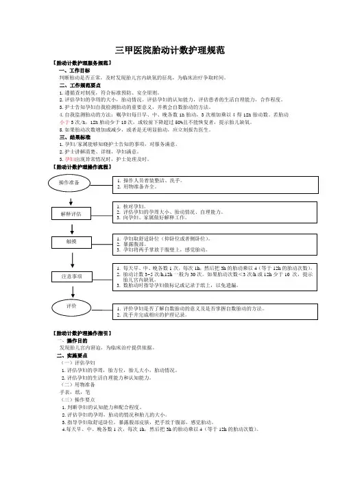 三甲医院胎动计数护理规范