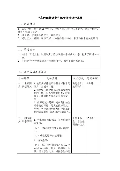 语文2 翻转课堂