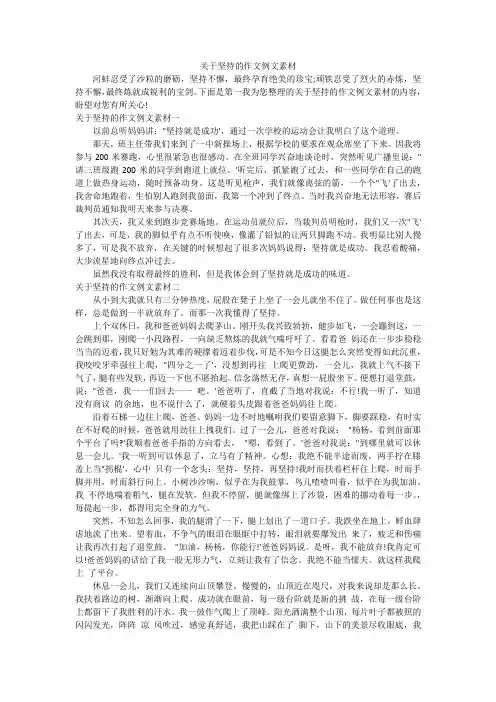关于坚持的作文例文素材