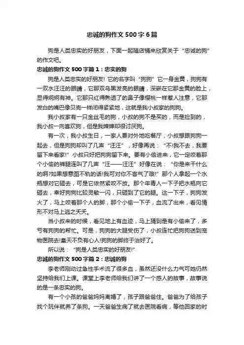 忠诚的狗作文500字6篇