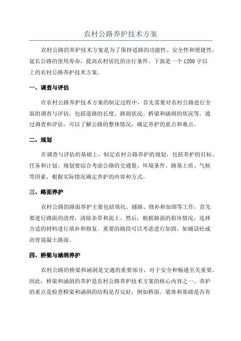 农村公路养护技术方案