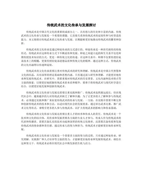 传统武术的文化传承与发展探讨
