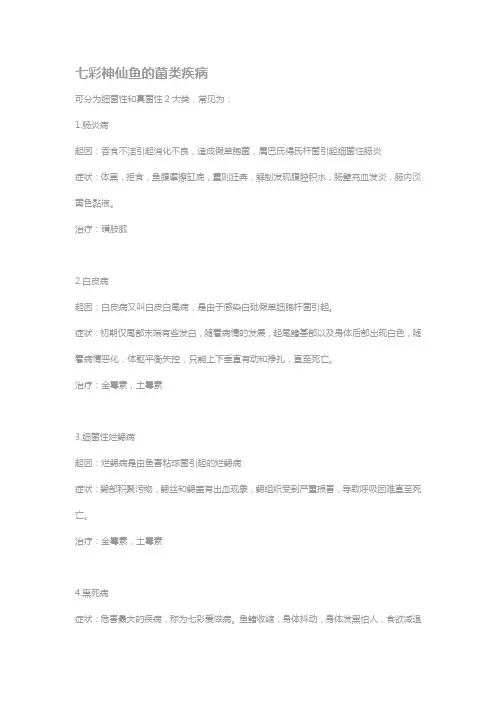 七彩神仙鱼的菌类疾病