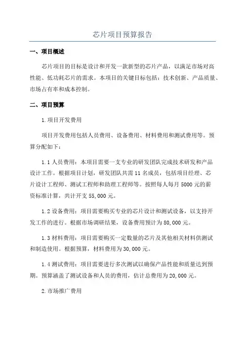 芯片项目预算报告