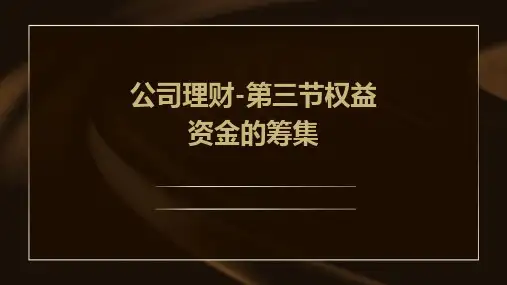 公司理财-第三节权益资金的筹集