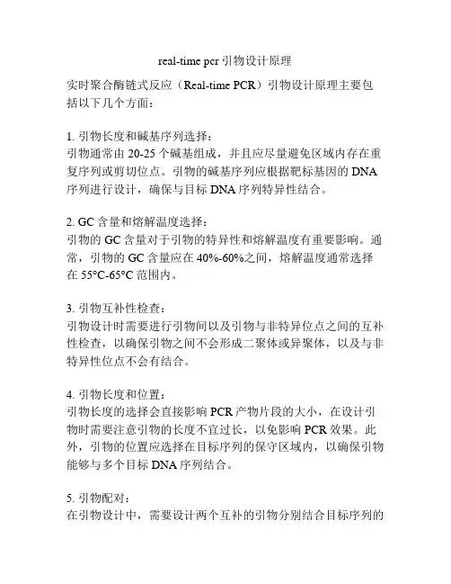 real-time pcr引物设计原理