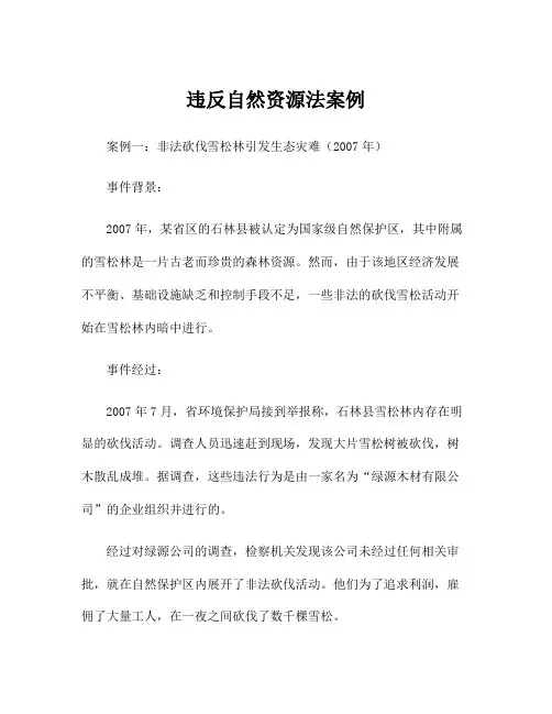 违反自然资源法案例