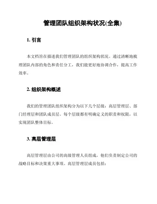 管理团队组织架构状况(全集)