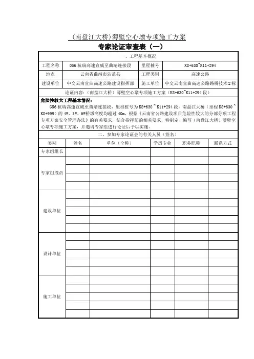 专家评审表