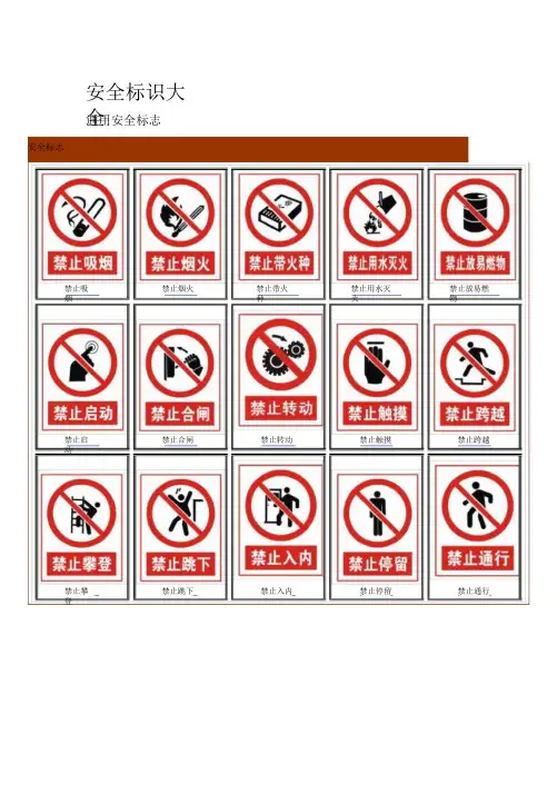 安全警示标志大全