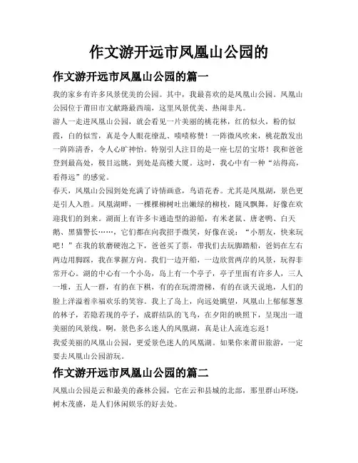 作文游开远市凤凰山公园的