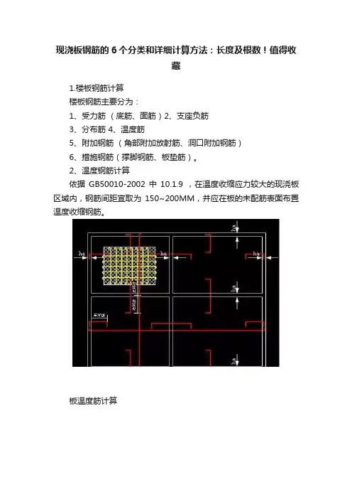 现浇板钢筋的6个分类和详细计算方法：长度及根数！值得收藏