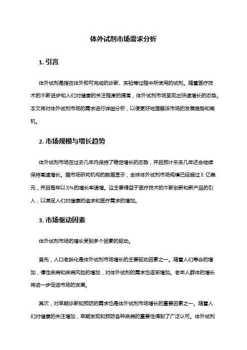 2024年体外试剂市场需求分析