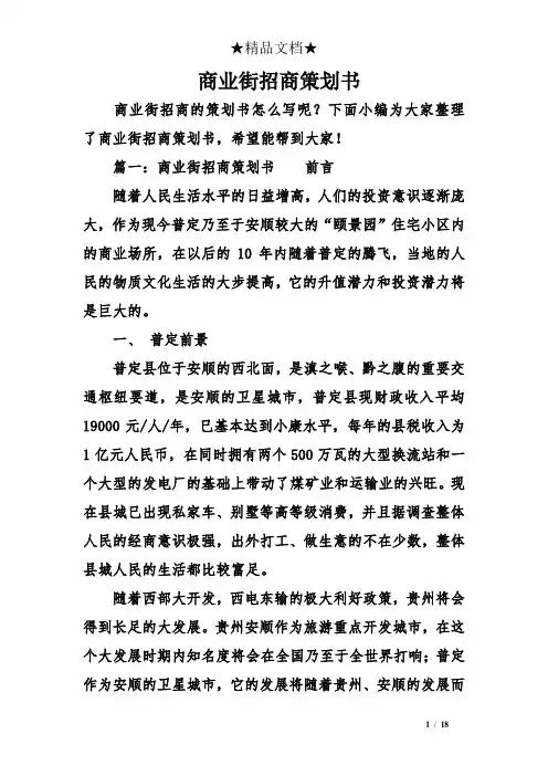 商业街招商策划书