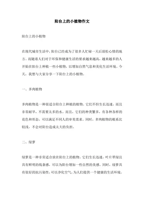 阳台上的小植物作文
