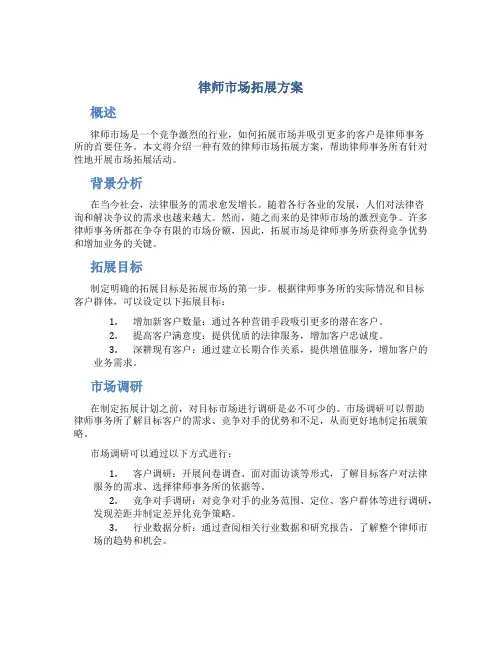 律师市场拓展方案