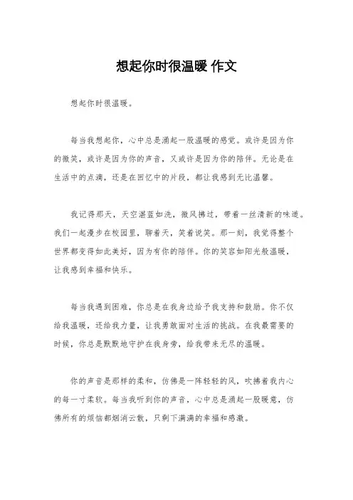 想起你时很温暖 作文