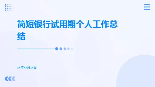 简短银行试用期个人工作总结PPT