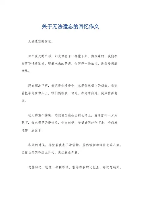 关于无法遗忘的回忆作文