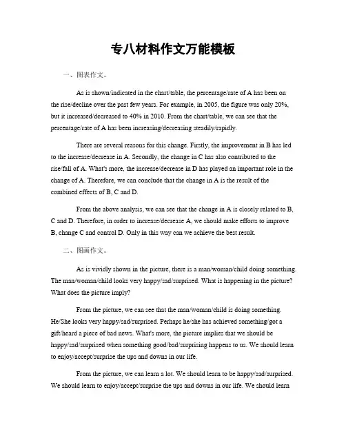 专八材料作文万能模板