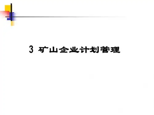 3 矿山企业计划管理