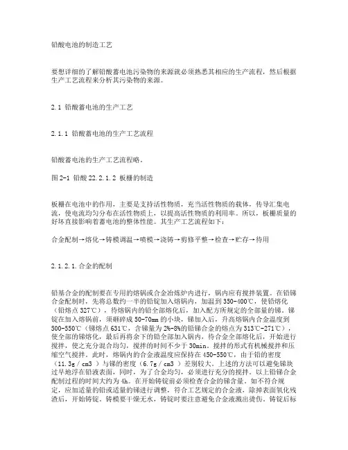 铅酸电池的制造工艺