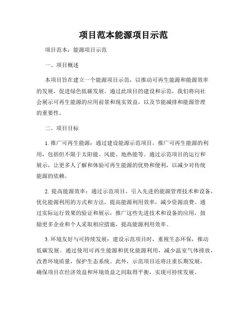 项目范本能源项目示范