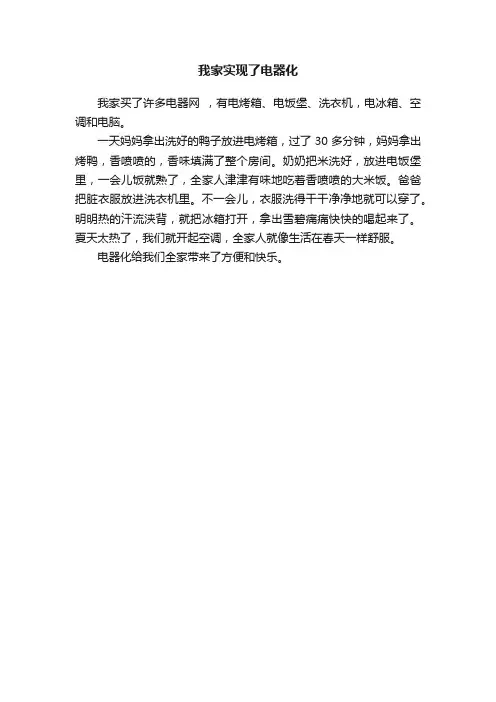 我家实现了电器化