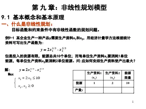 高级运筹学-第9章：非线性规划