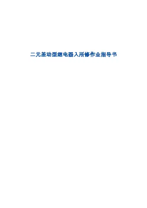 二元差动型继电器入所修作业指导书