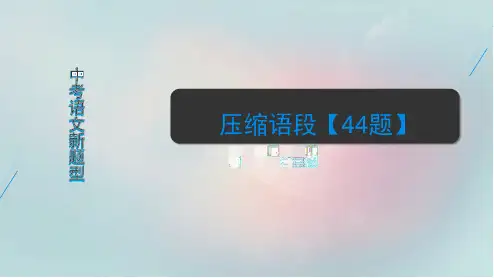 中考语文 新题型之压缩语段练习(课件60张)