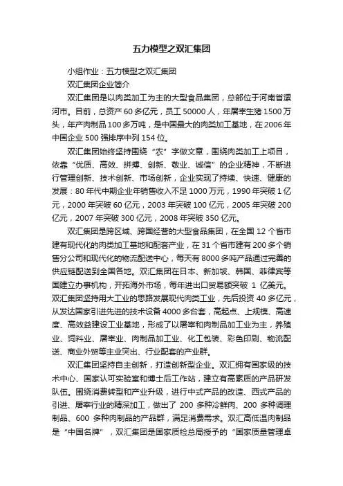五力模型之双汇集团