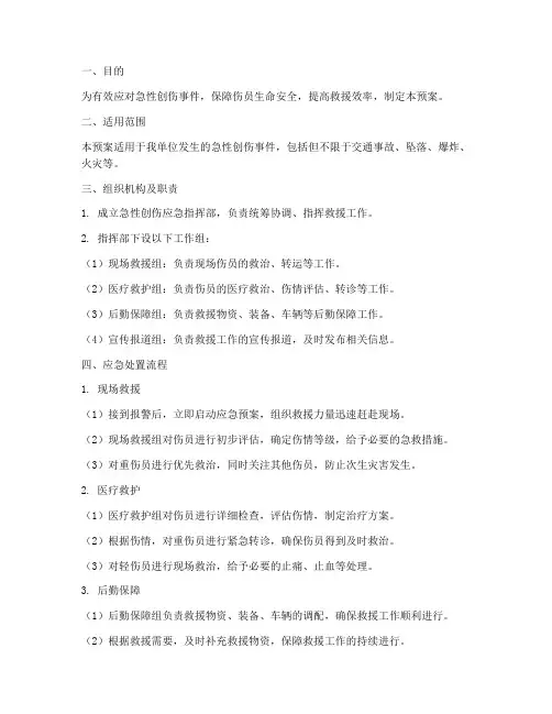 急性创伤应急预案