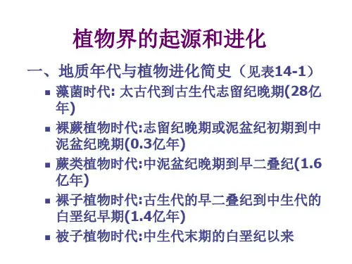 植物起源和系统演化