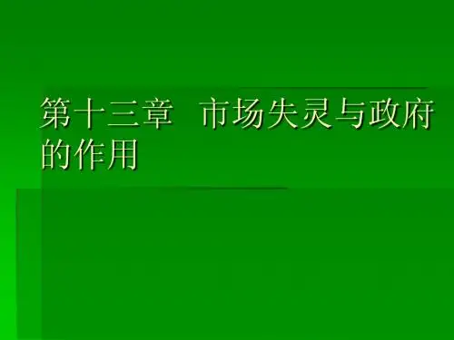 市场失灵与政府的作用