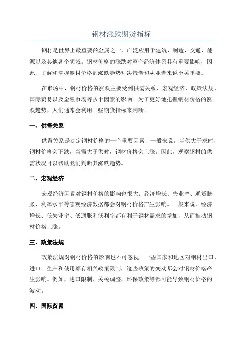 钢材涨跌期货指标